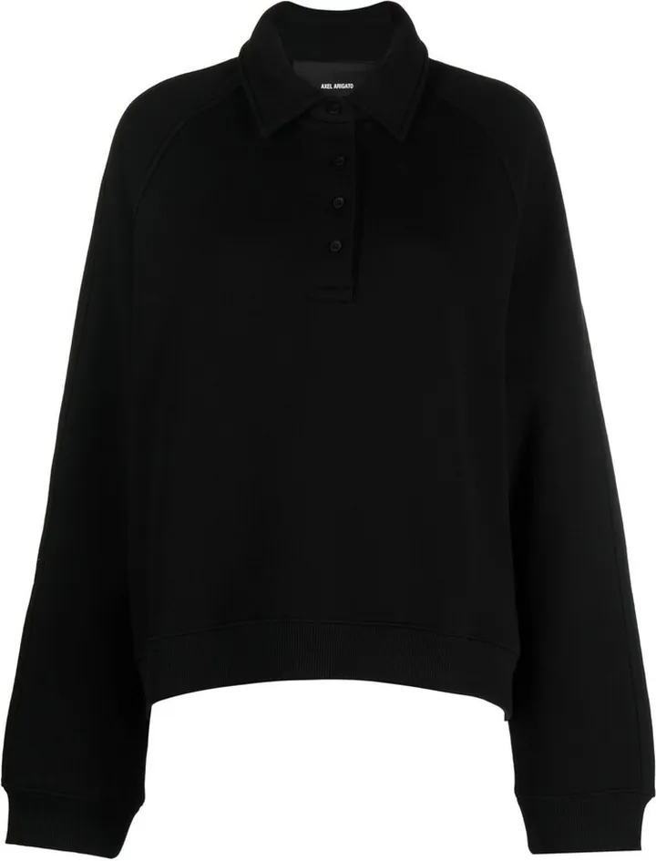 Polo-Collar Organic-Cotton Sweatshirt