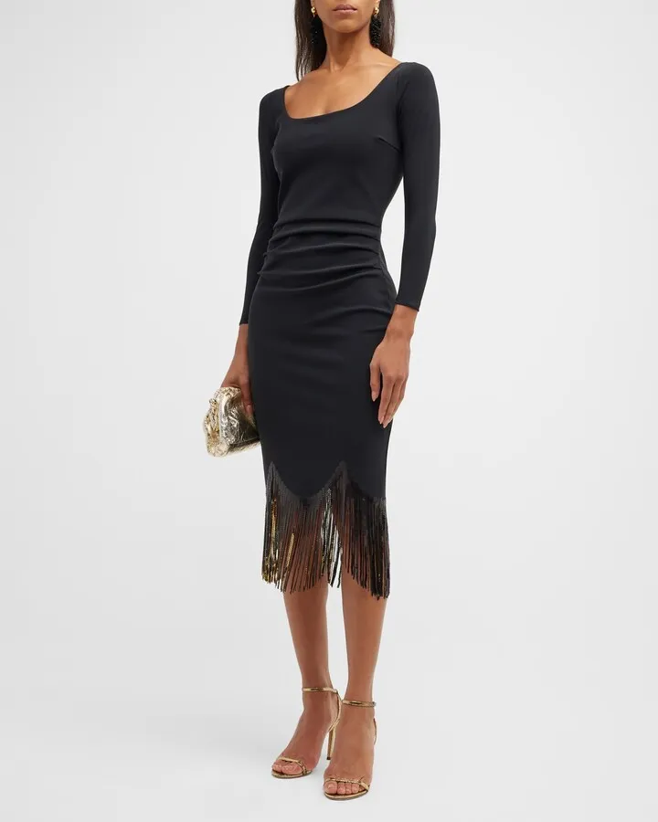 Nevaeh Sequin-Fringe Sheath Dress