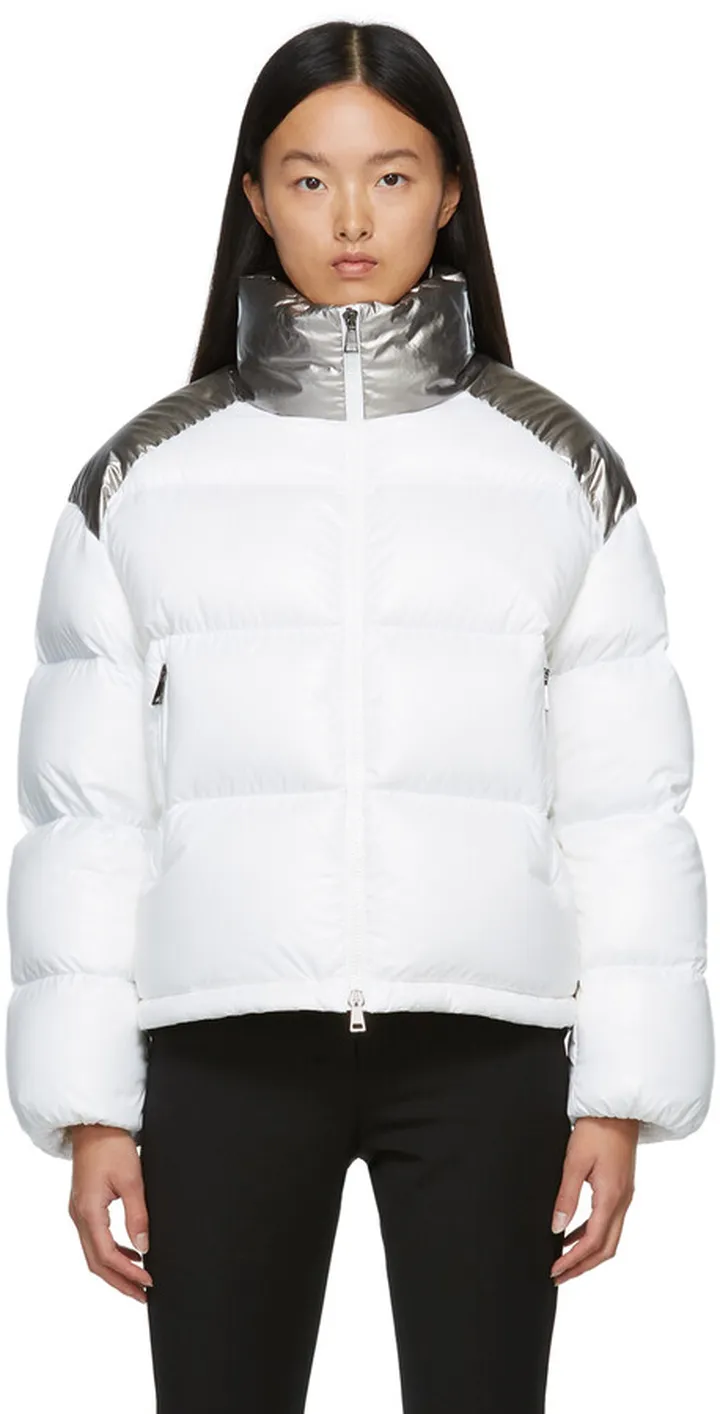 Moncler White & Silver Down Cuscute Jacket