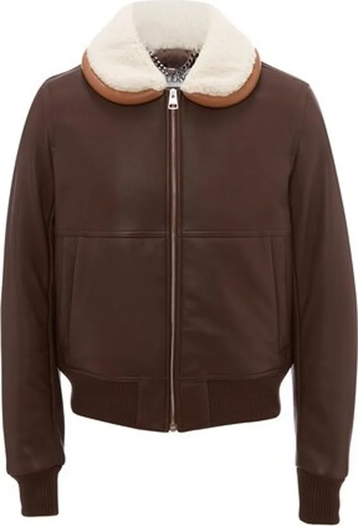 Bumper-tube leather blouson jacket