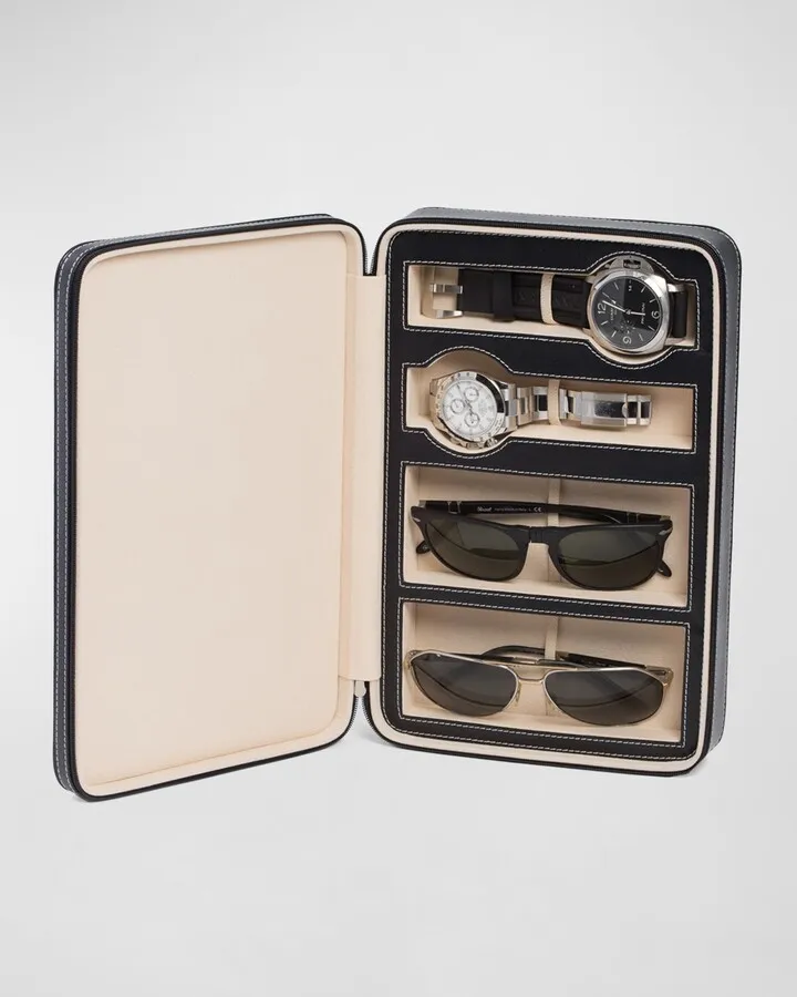 Leather Watch & Sunglasses Storage Case