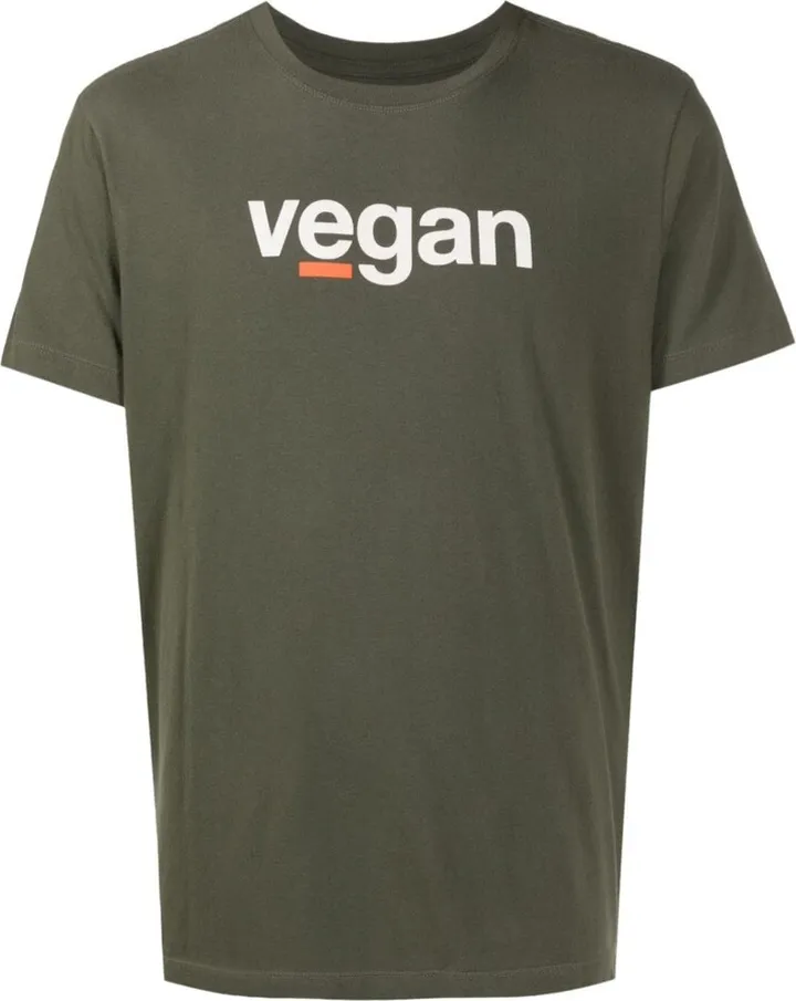 Vegan-print short-sleeved T-shirt