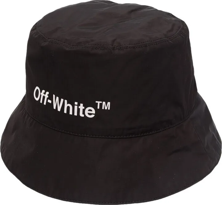 Helvetica logo-print bucket hat