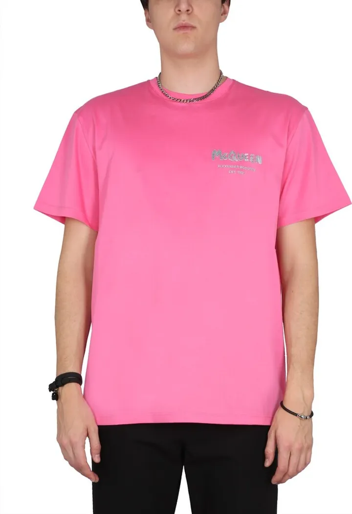 T-shirt With Graffiti Logo Embroidery
