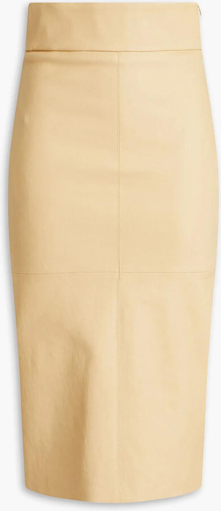 Leather midi pencil skirt