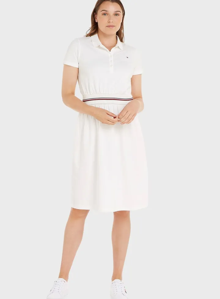 Polo Neck Knitted Dress