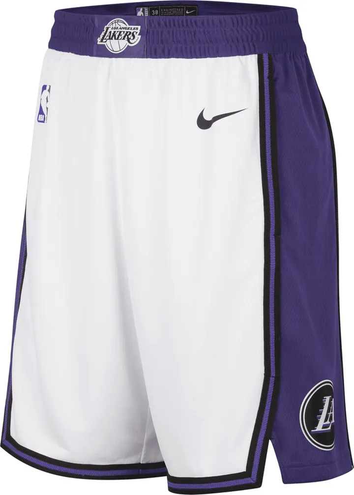 Los Angeles Lakers City Edition Nike Men's Dri-FIT NBA Swingman Shorts in White