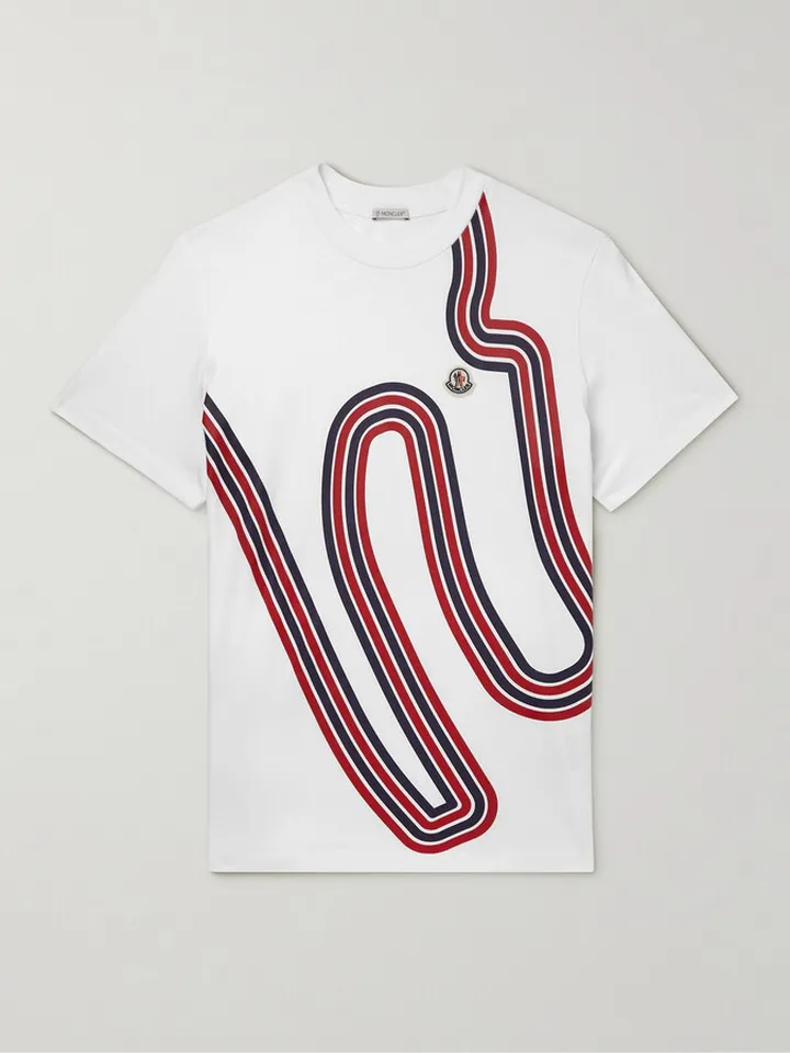 Logo-Appliquéd Printed Cotton-Jersey T-Shirt
