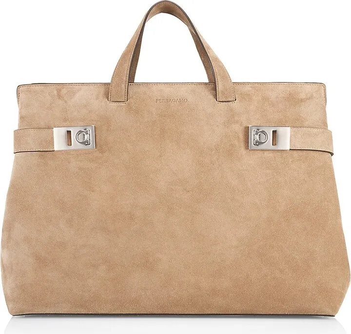 Fashion Show Suede Top Handle Bag