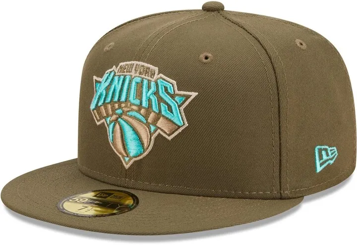 Men's New Era Olive New York Knicks Army 59FIFTY Fitted Hat