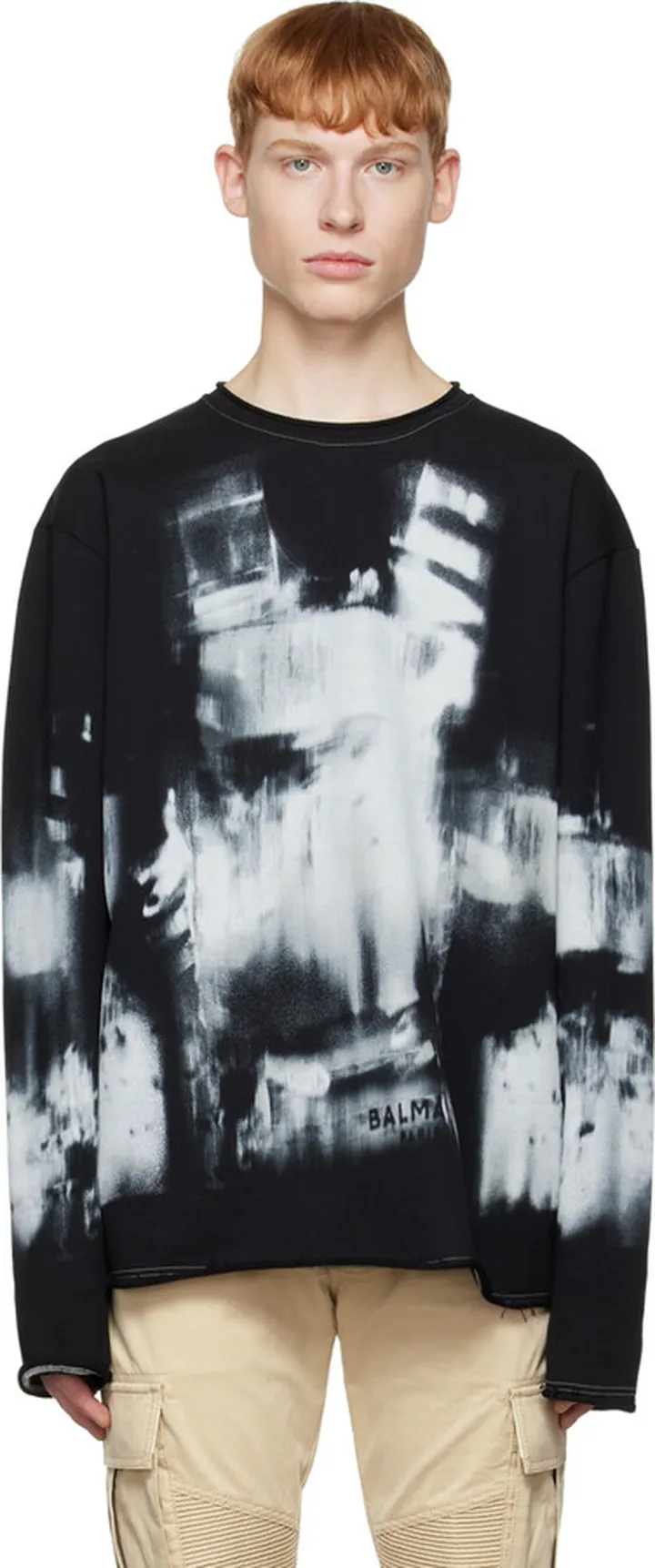 Balmain Black Body Armour Long Sleeve T-Shirt