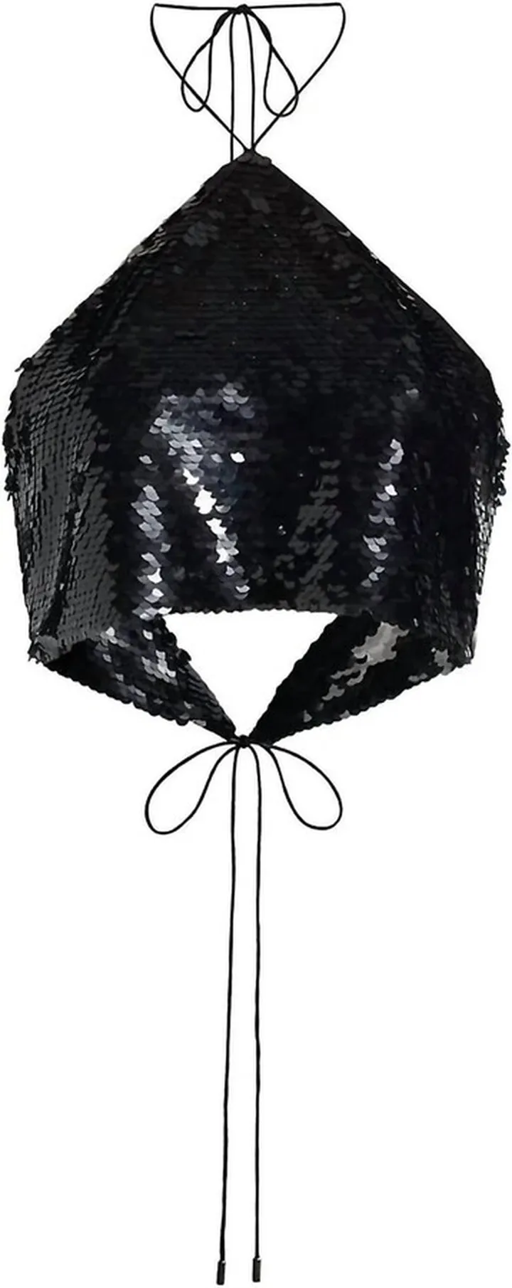 Zira Sequin Halter Top in Black