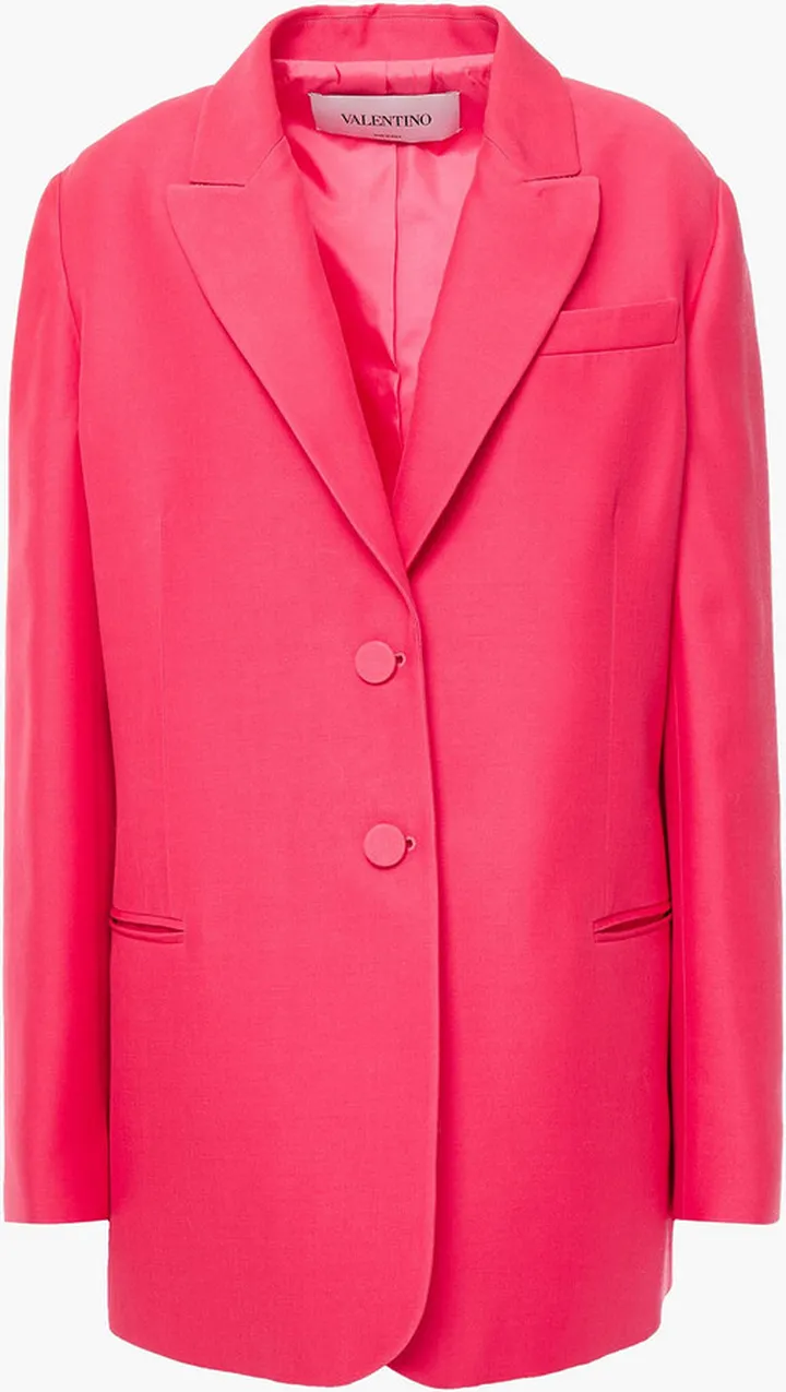 Silk and wool-blend crepe blazer