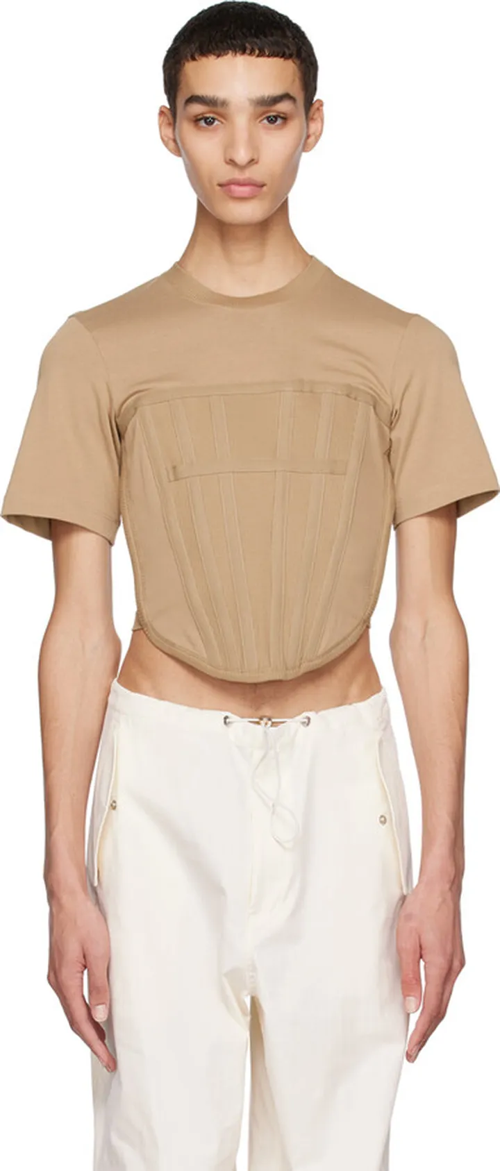 Dion Lee Khaki Corset T-Shirt