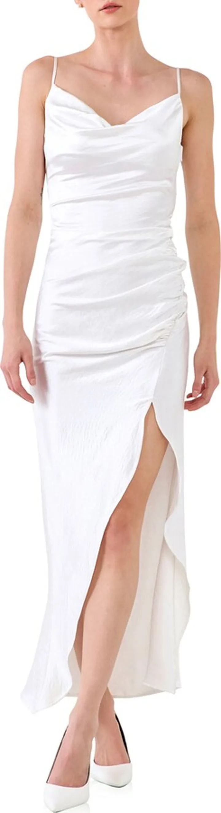 Ruched Satin Slipdress