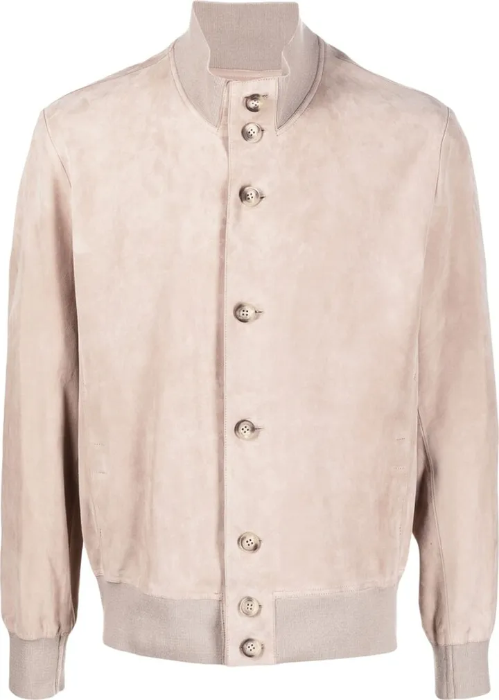 Suede Leather Bomber Jacket