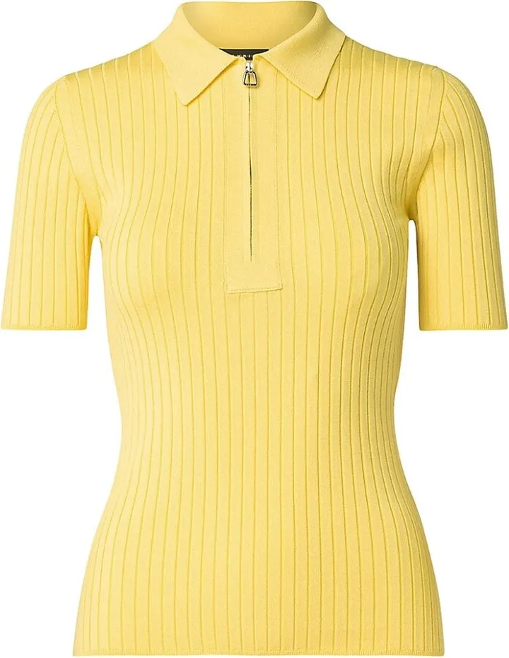 Rib-Knit Quarter-Zip Polo
