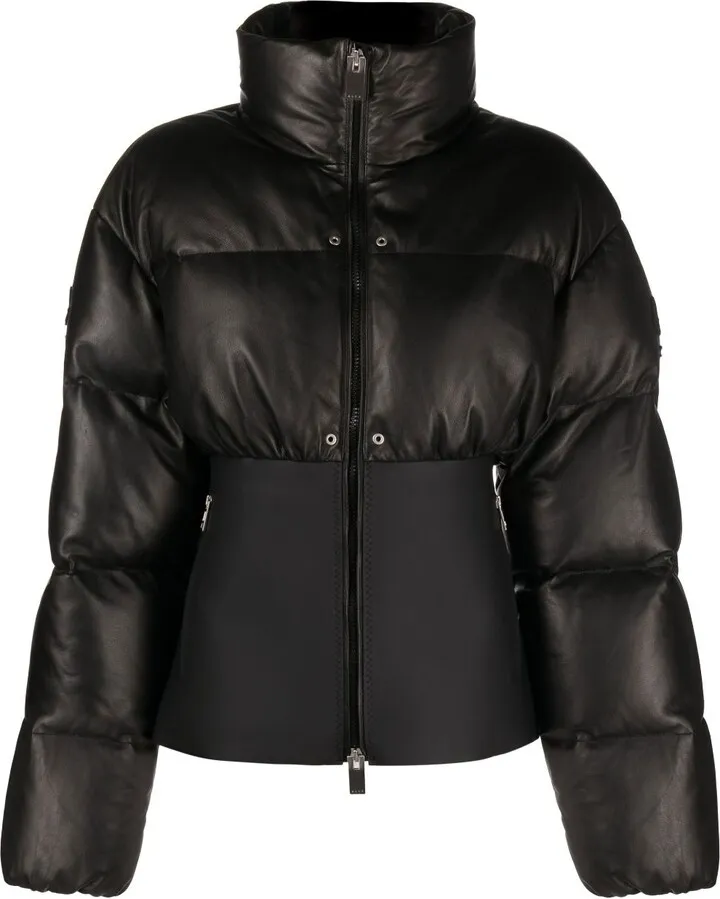 Black Yongal Peplum Puffer Jacket