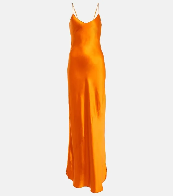 Cami silk satin slip dress