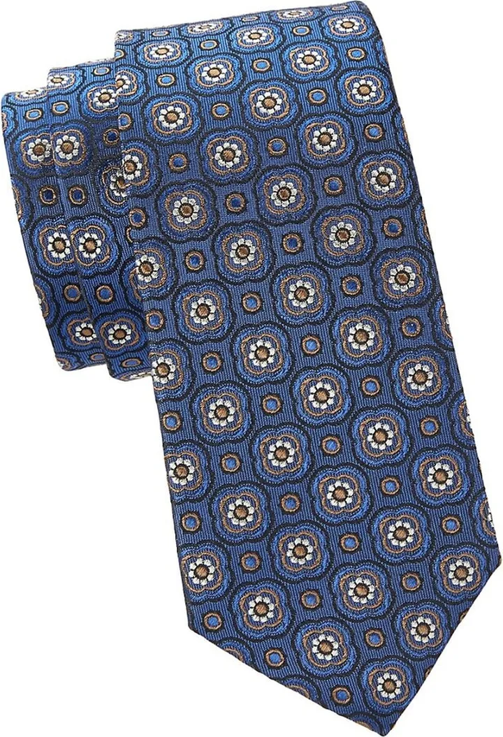 Medallion Pattern Silk Tie
