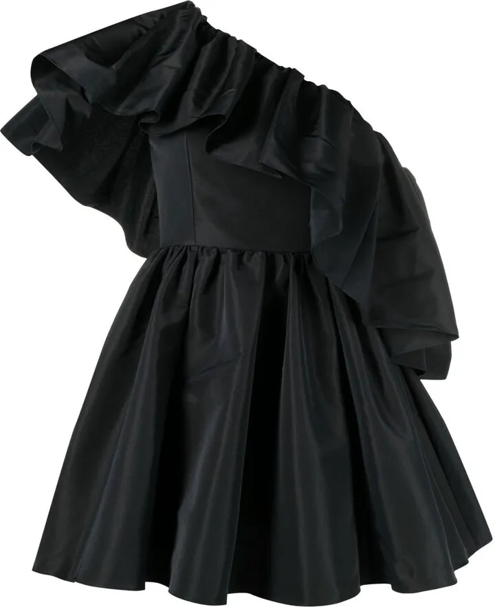 Ruffle-Shoulder Mini Dress
