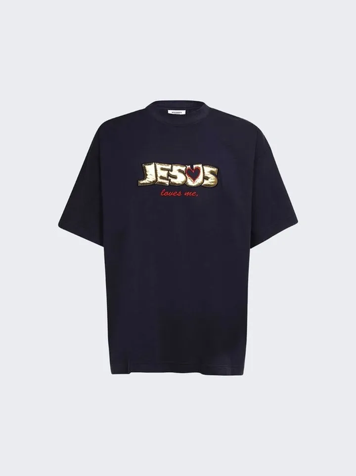 Jesus Loves You T-Shirt Faded Navy
