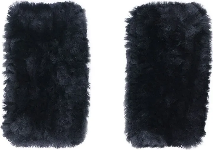 Knitted Shearling Fingerless Gloves