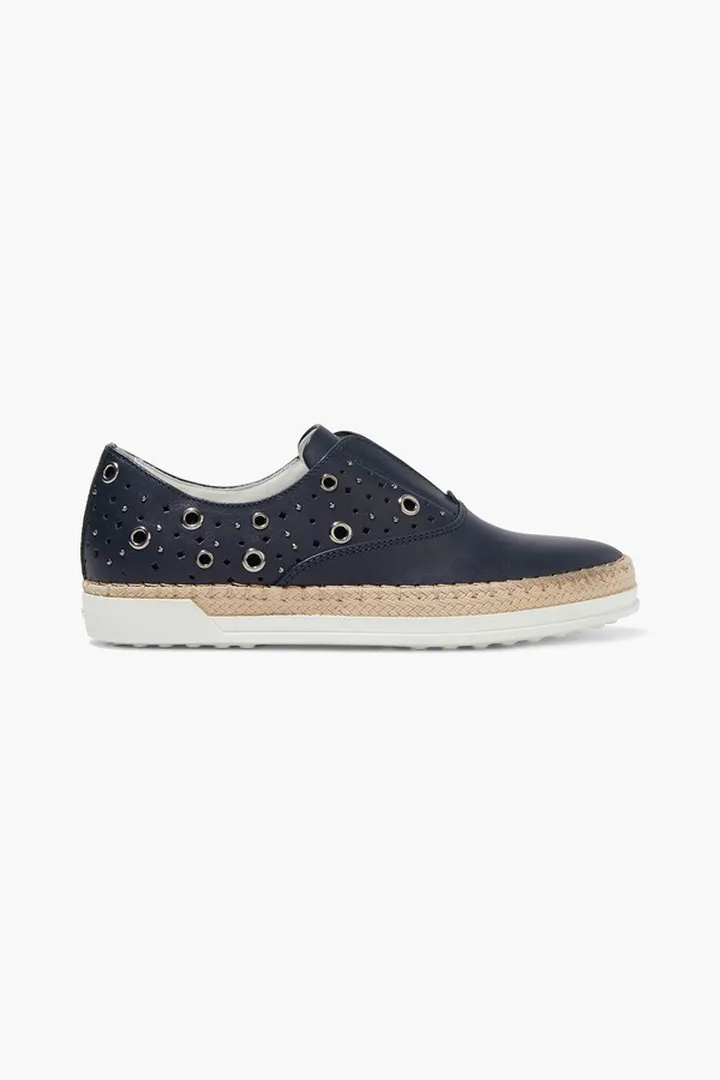 Francesina embellished leather slip-on sneakers