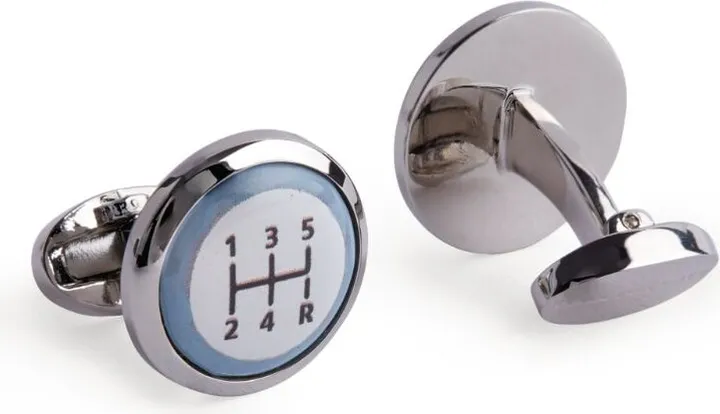 Halcyon Days Enamel Gear-Stick Cufflinks