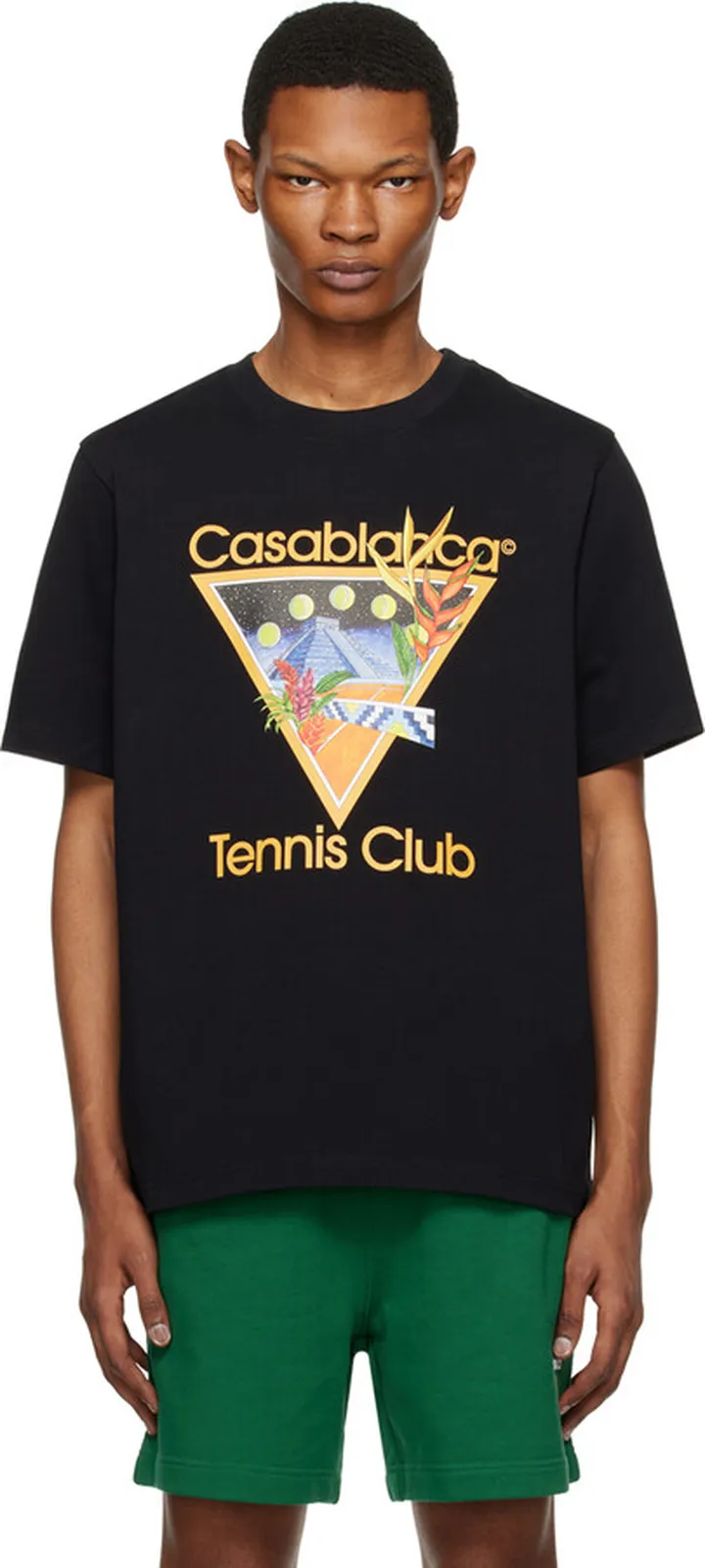 Casablanca Black 'Tennis Club Icon' T-Shirt