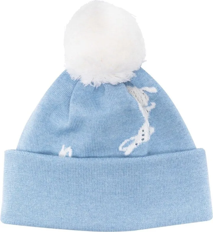 Rabbit-Print Knitted Beanie