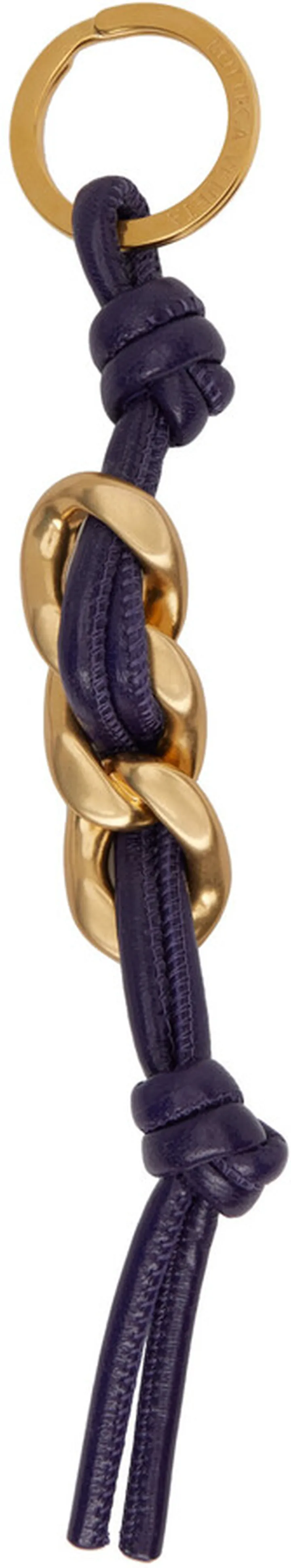 Bottega Veneta Navy Lambskin Keychain
