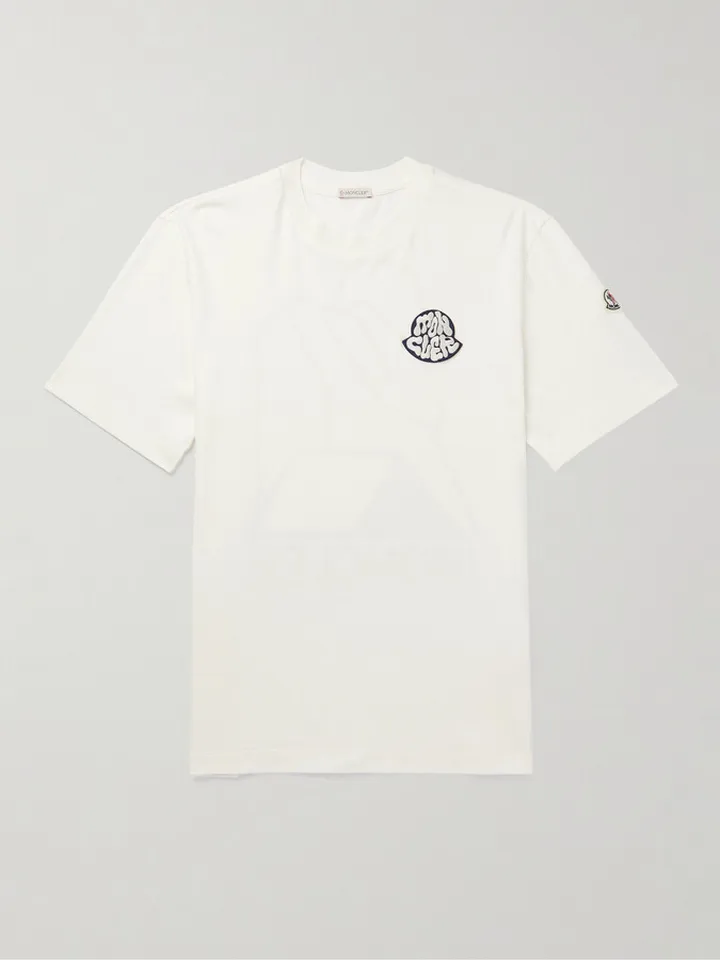 Logo-Appliquéd Printed Cotton-Jersey T-Shirt