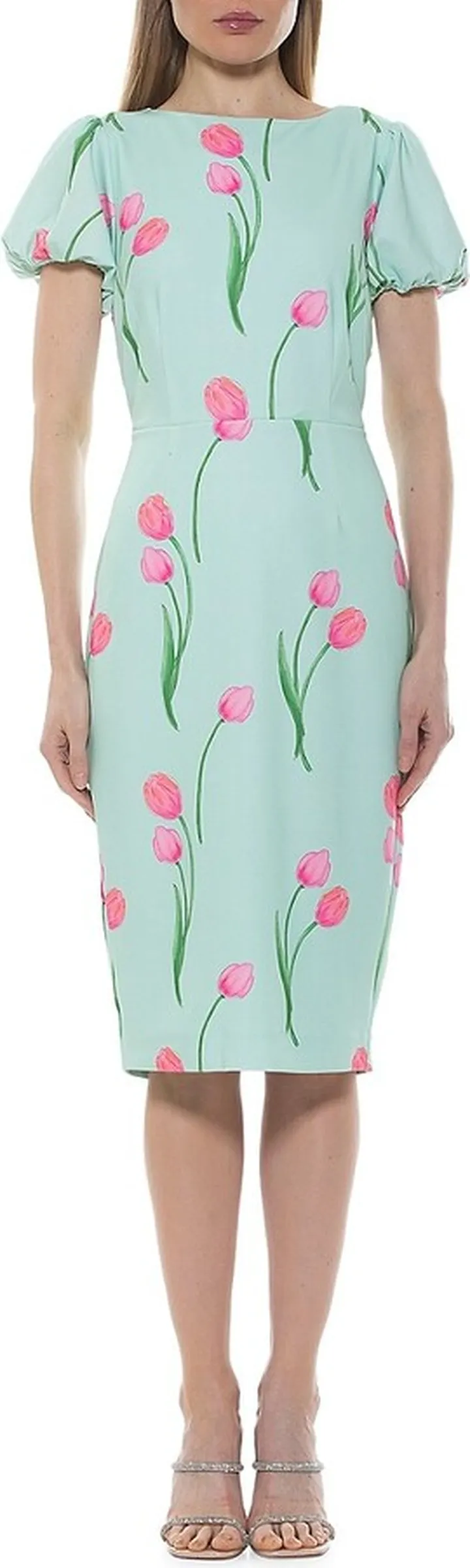 Odette Puff Sleeve Sheath Dress