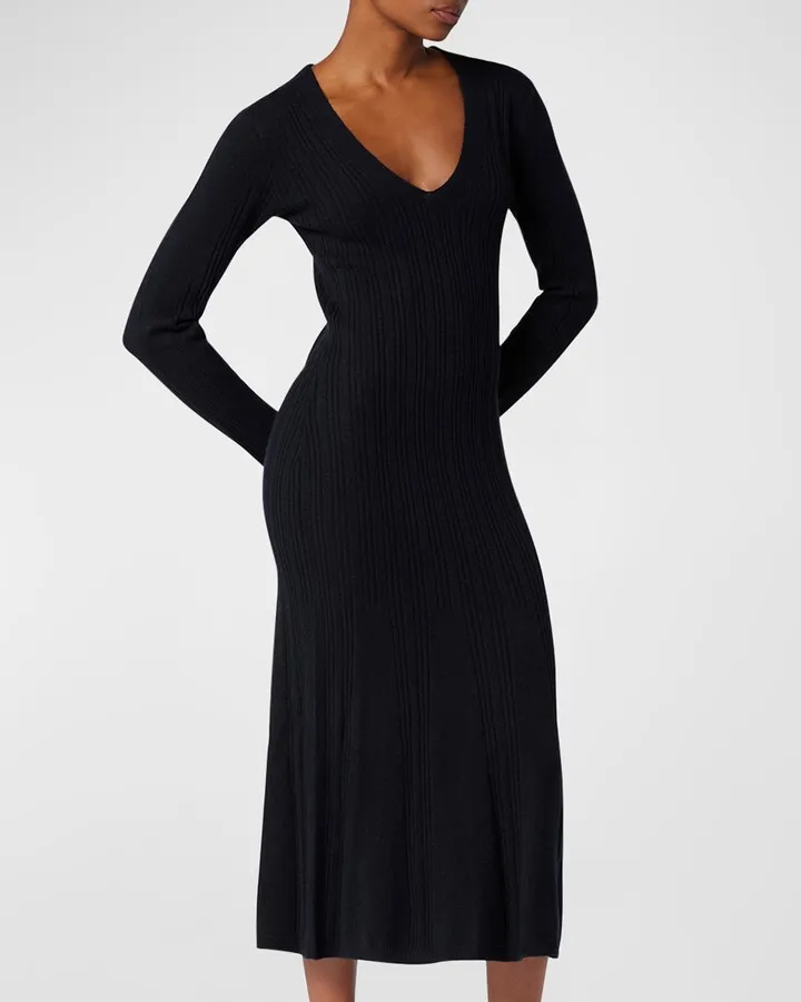 Hayley Ribbed Cashmere-Blend Midi Dress