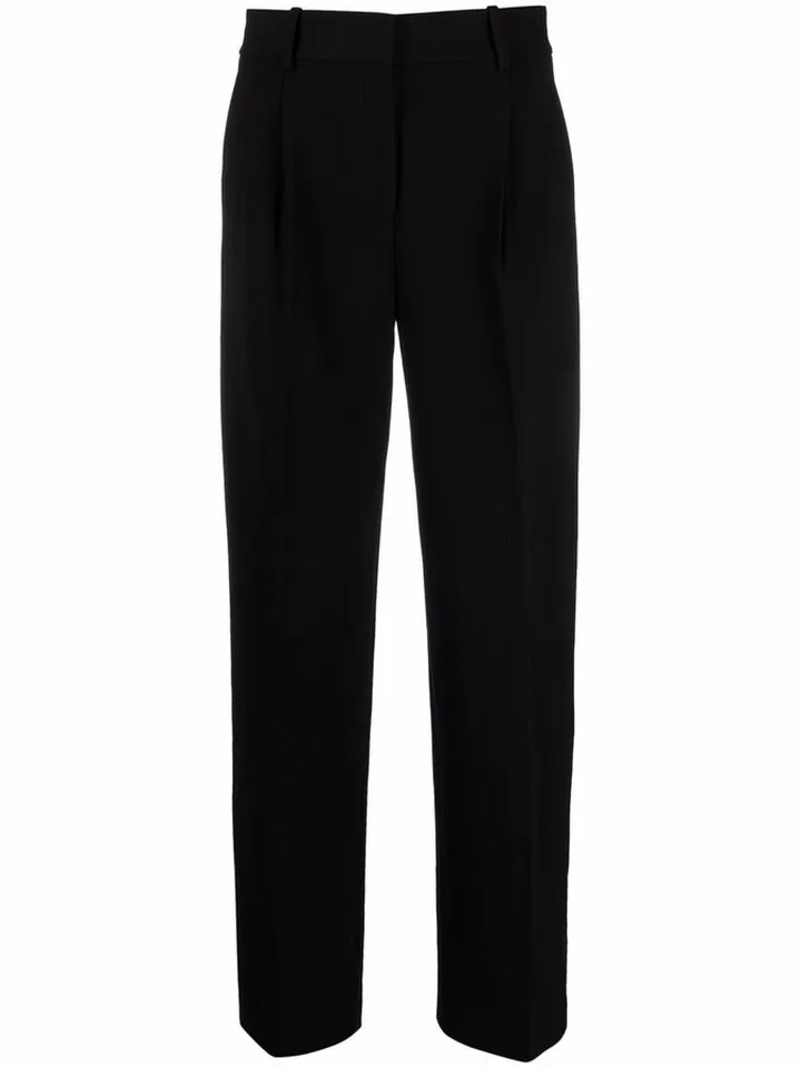 Straight-Leg High-Waisted Trousers