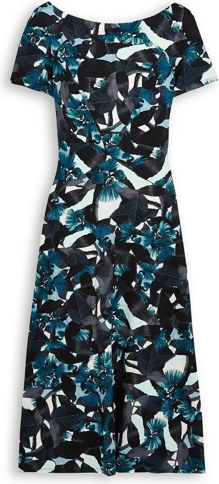 Vanya printed stretch-ponte midi dress