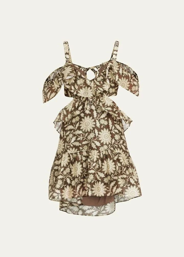 Xanita Floral Frill Mini Dress