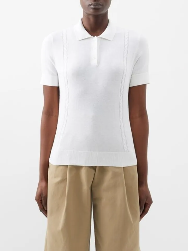 Sibylle Cotton-blend Polo Shirt