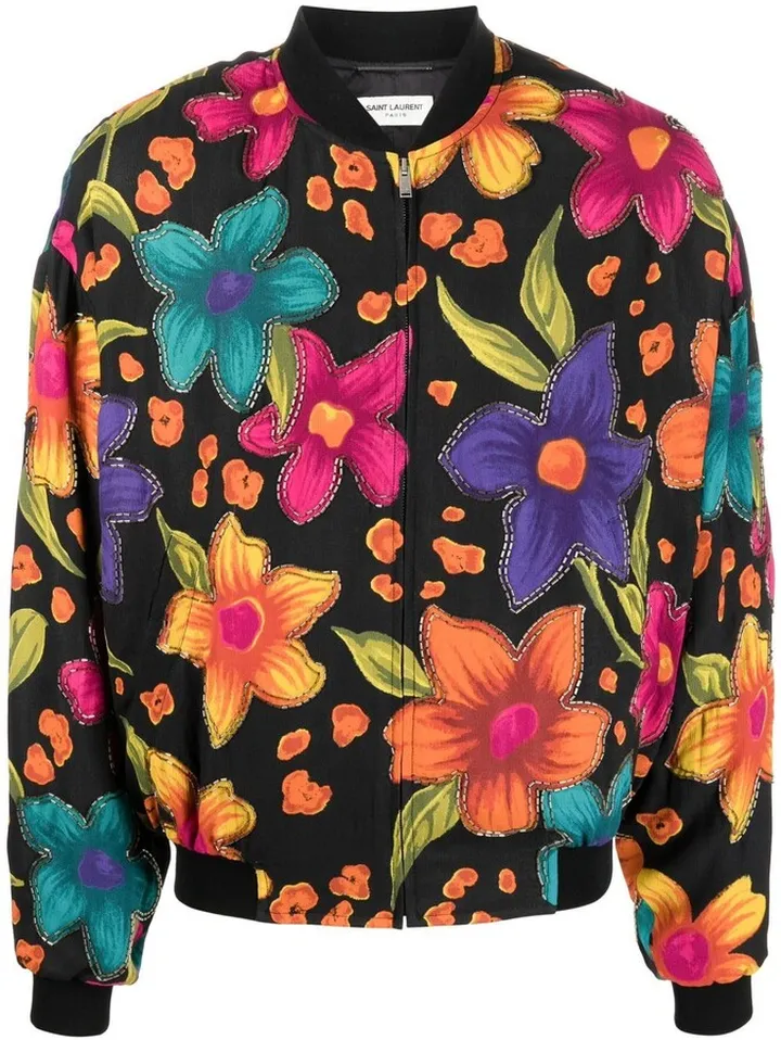 Floral-Print Bomber Jacket