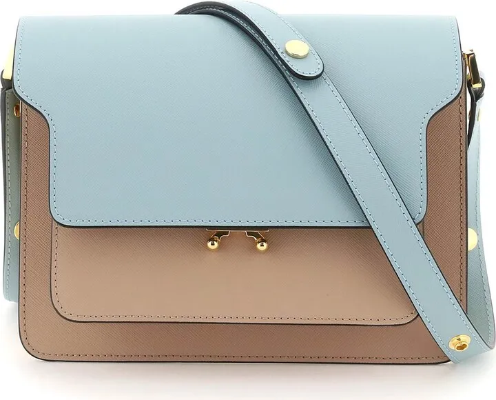 Tricolor Leather Medium Trunk Bag