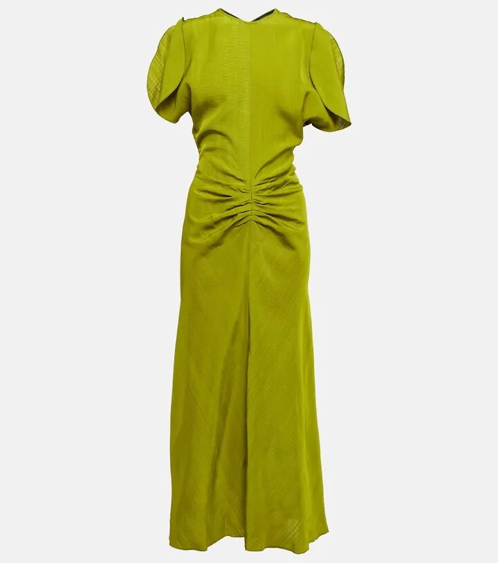 Gathered midi dress