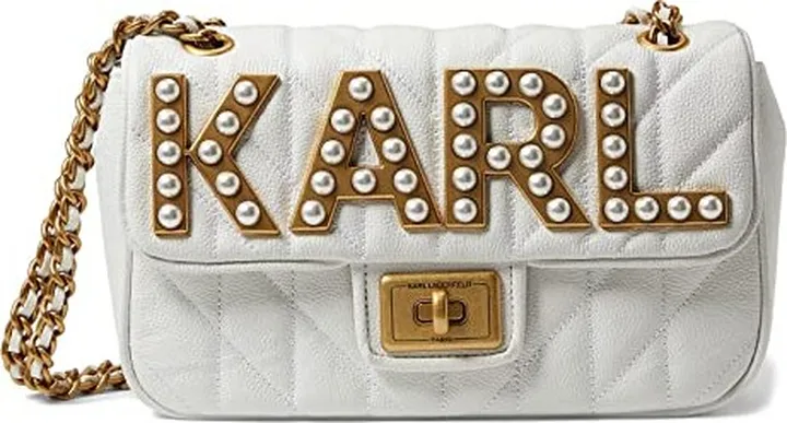 Karl Lagerfeld Paris Agyness Shoulder (Pearl Combo) Handbags