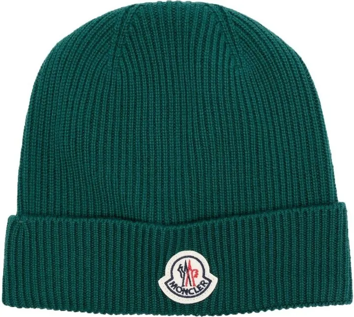 Logo-Patch Ribbed-Knit Beanie