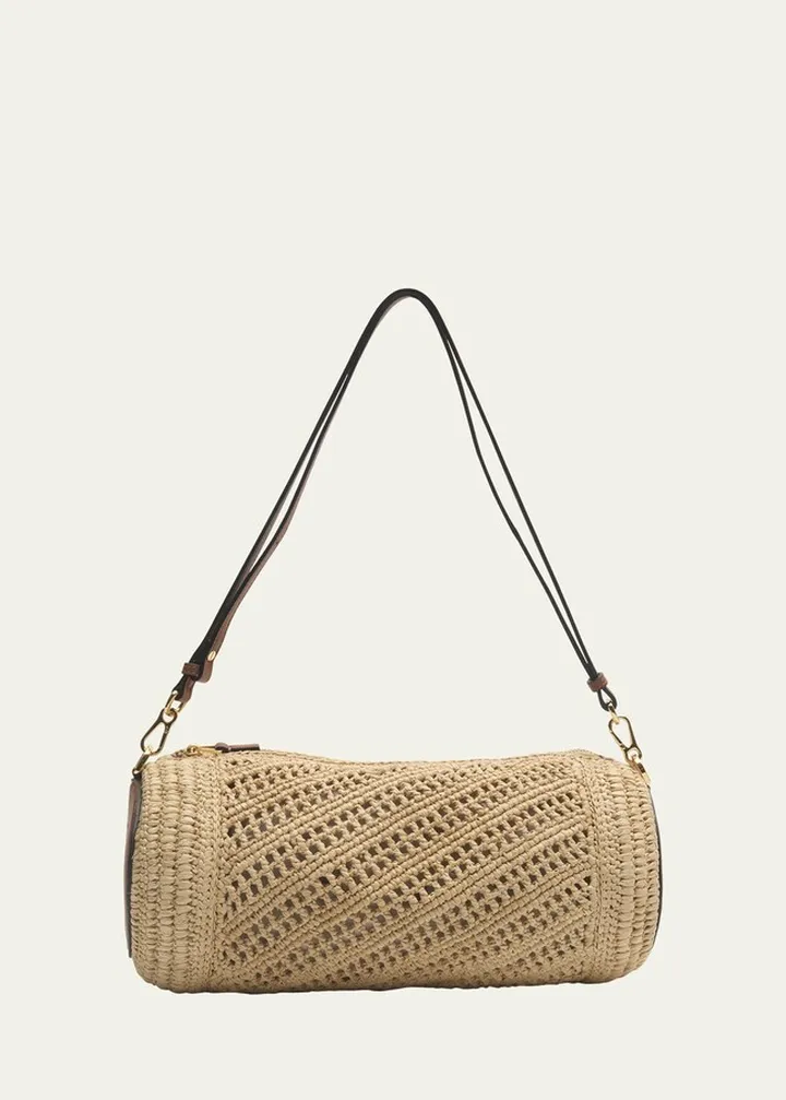 x Paula’s Ibiza Bracelet Pouch Raffia Shoulder Bag