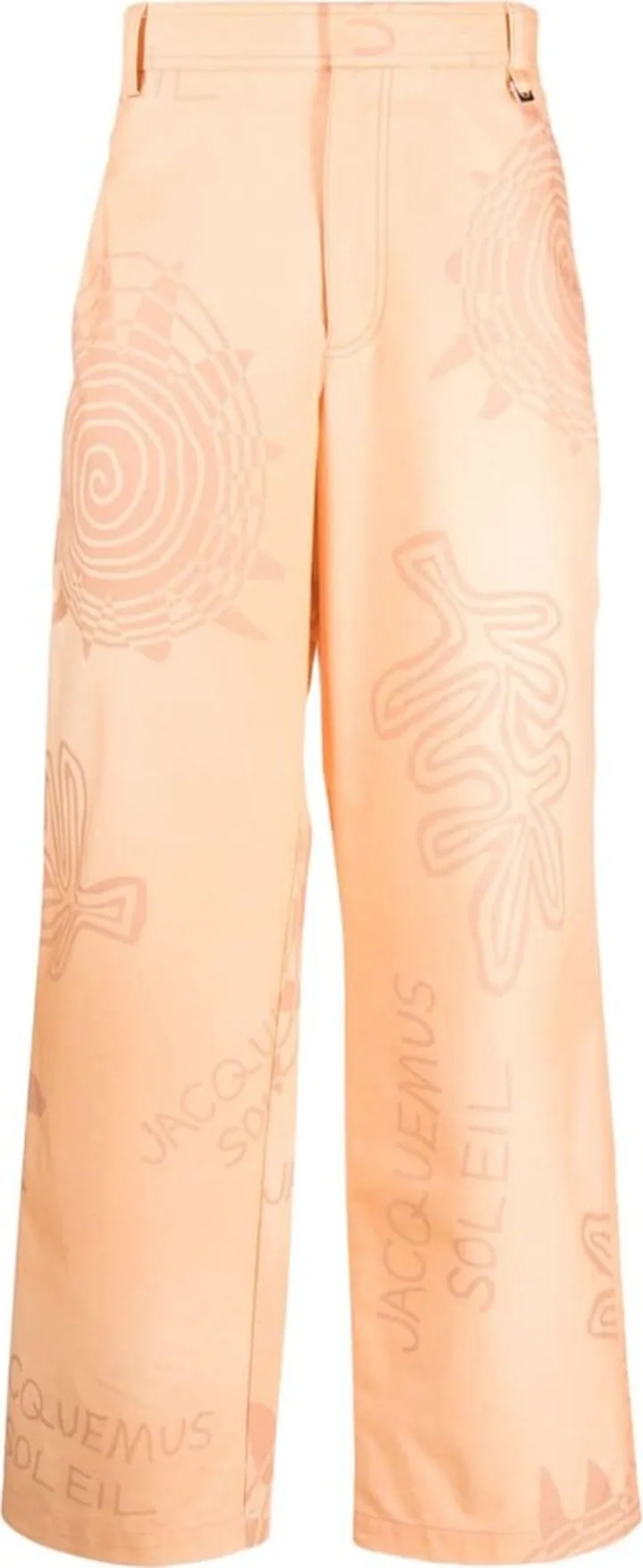 Tonal-Print Straight Trousers