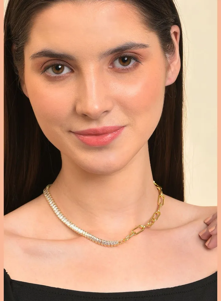 Gold Plated Stone Necklace