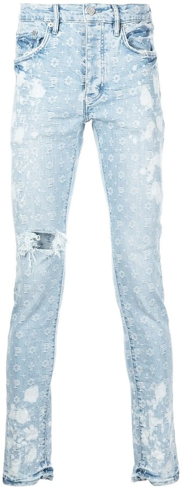 Monogram-Embossed Skinny Jeans