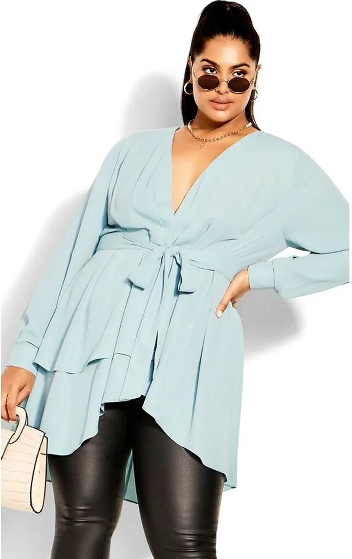 CITY CHIC| Women's Plus Size Shibara Top - sea foam - 18W
