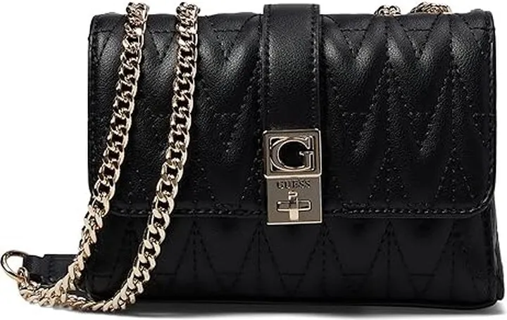 GUESS Regilla Mini Convertible Crossbody Flap (Black) Handbags